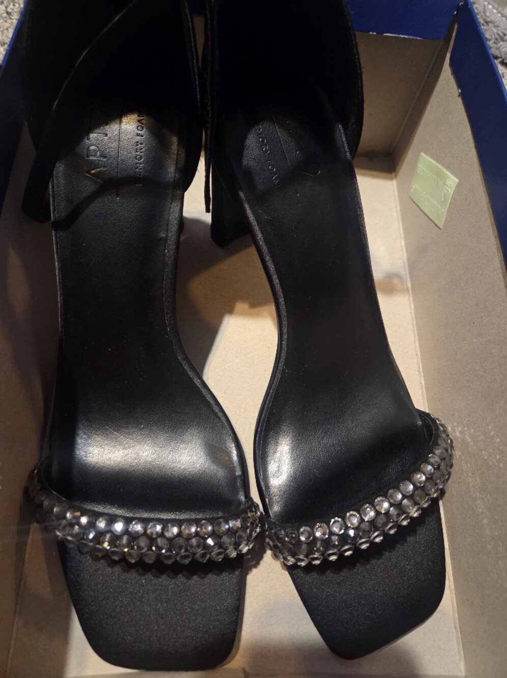 Apt. 9 Black Crystal-Embellished Open-Toe Heels